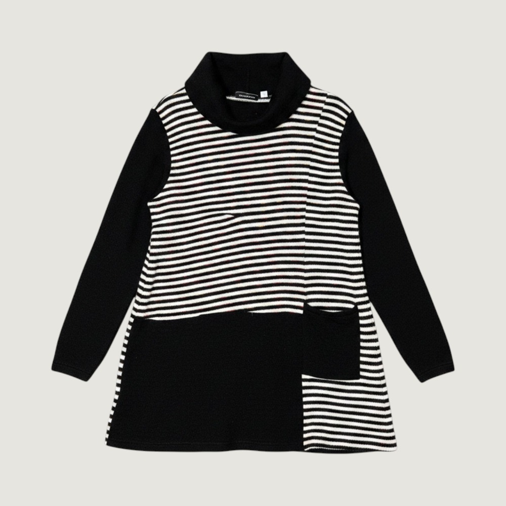 Italian Wool Abstract Rainbow Striped Women's Maternity‎ Oversized Small Sweater